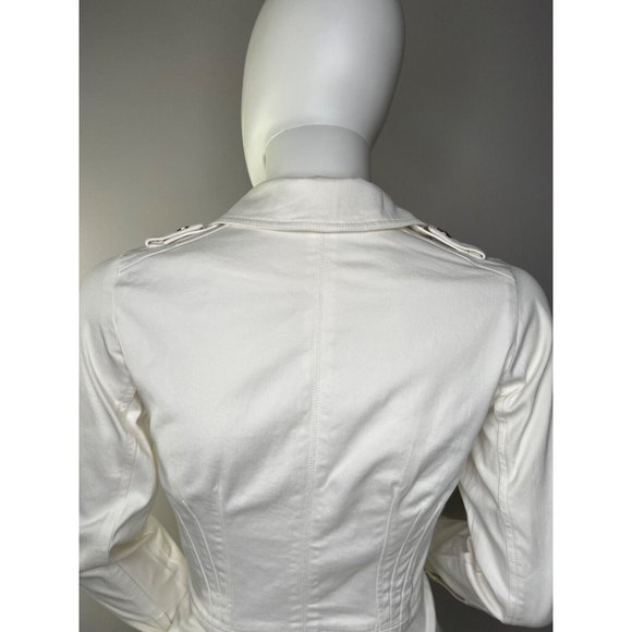 Vtg Christian Dior White Denim Jacket SIze S Classic Signature Waisted - Picture 7 of 16
